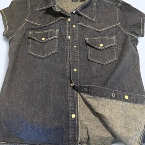 Gap black denim button up shirt